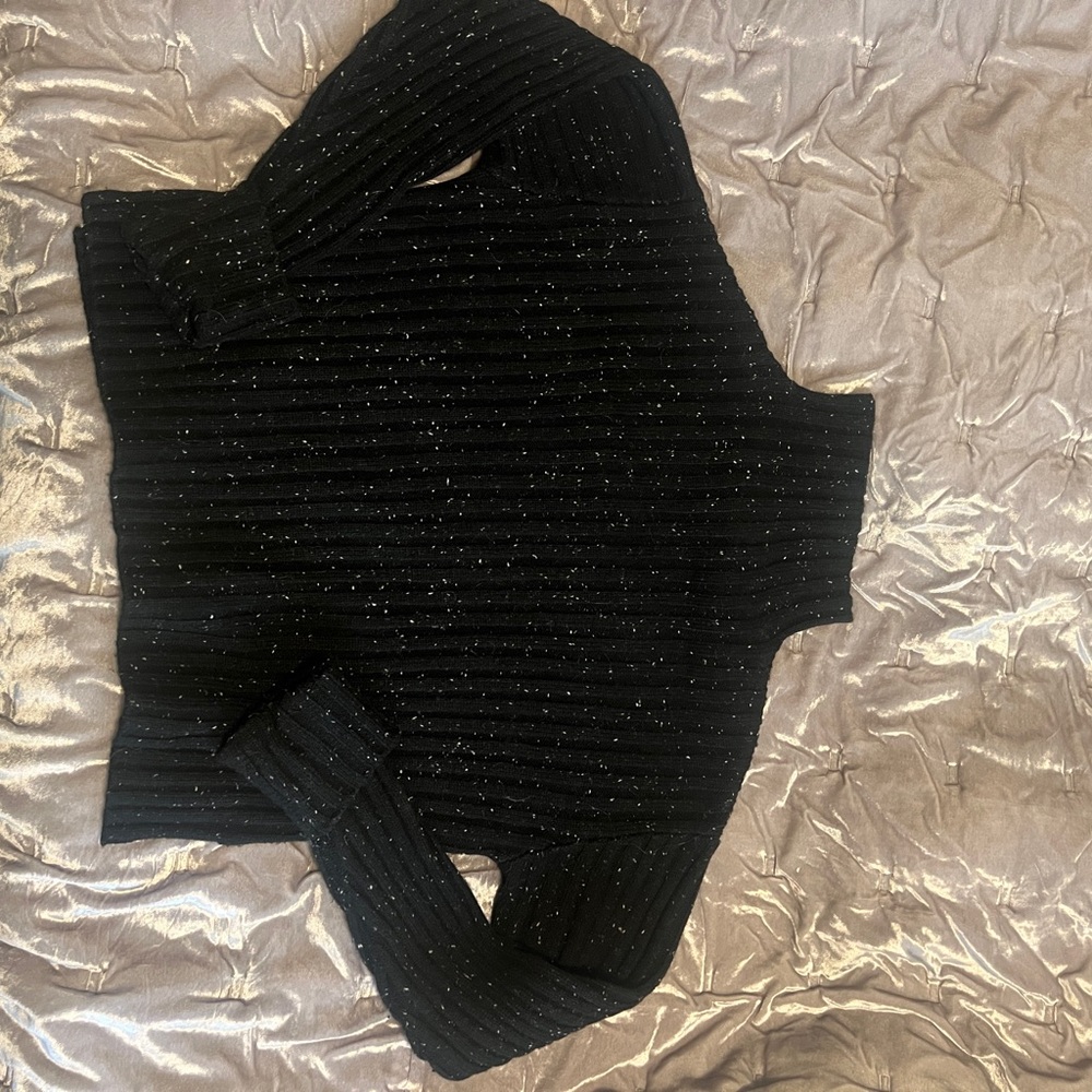 Frank and Oak Black Ribbed Women's Sweater